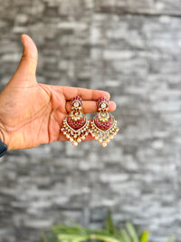 Ruhanika Ruby Polki Chandbali