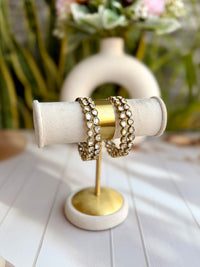 Reshma Polki Bangles Set - Antique Gold