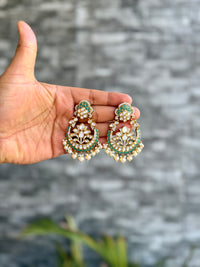 Paveena Moisaanite Chandbali - Mint
