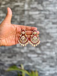Paveena Moisaanite Chandbali - Ruby