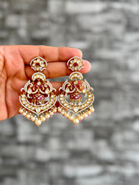 Pratima Ruby Moissanite Chandbali
