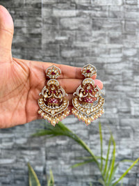 Pratima Ruby Moissanite Chandbali